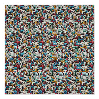 Póster LETRA R ESTEREOGRAMA 20"x20", Semibrilho, Sem Mold