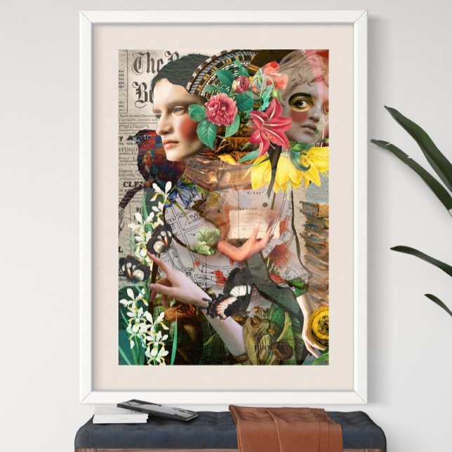 Póster Letra Secreta Colagem Digital Vintage (Criador carregado)