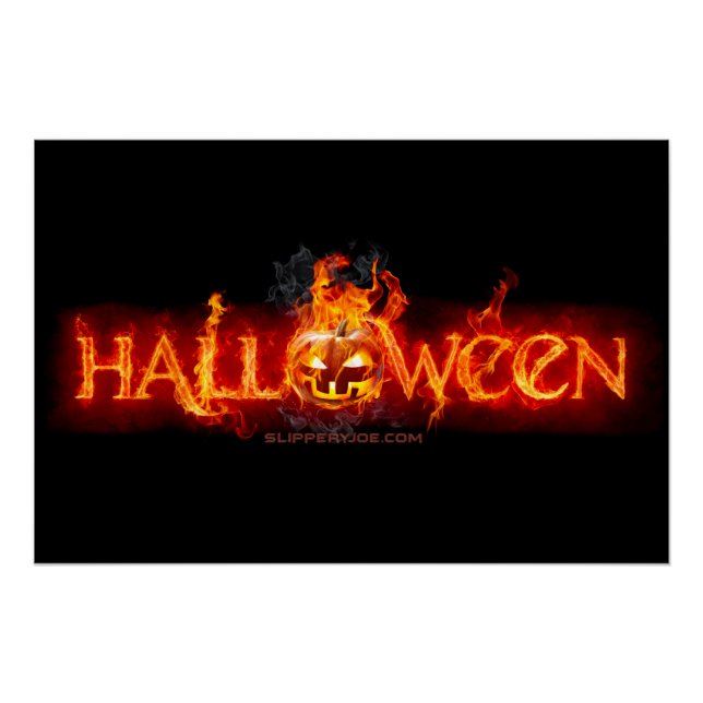 Póster Letras ardentes maciças do SlipperyJoe no Hallowee (Frente)