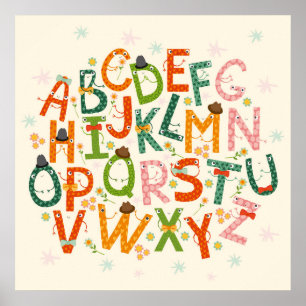 Poster Letras coloridas do alfabeto