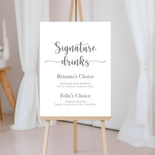 Poster Letras de Bebidas Especiais Prata Caligrafia