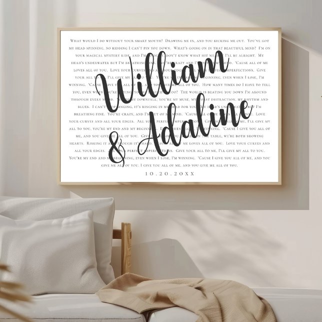 Poster Letras de Canção de Casamento, Caligrafia Serif Mí (Criador carregado)