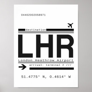Póster Letras de Chamada do Aeroporto Heathrow de Londres