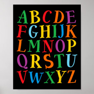 Poster Letras De Cores Divertidas Alfabeto Aprender Abcs