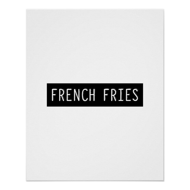 Póster Letras de Escrita Antiga das Fries Francesas (Frente)