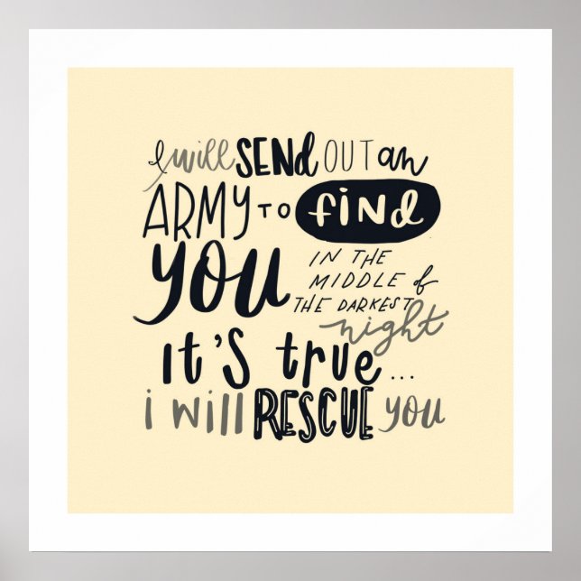 Poster Letras de Música de Emergência : Borda Branca (Frente)