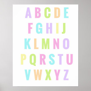 Poster Letras de sala de reprodução Alfabeto Pastel Arc