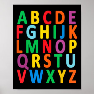 Poster Letras Maiúsculas Alfabeto Aprendem Crianças Menin