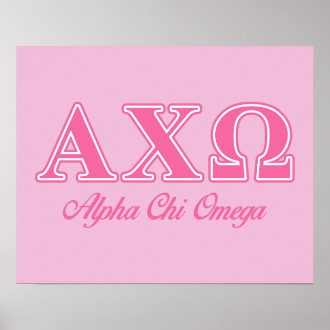 Poster Letras Rosa Alphi Chi Omega (Frente)