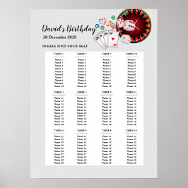 Poster letreiro de assentos para festa no CASINO, assento