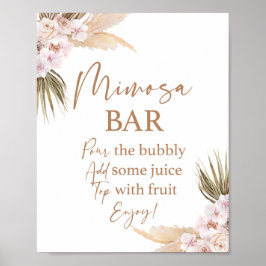 Poster letreiro de bar Mimosa de Grama das Pampas