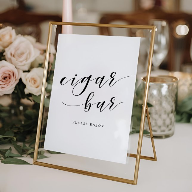 Poster Letreiro de Barra de Charutos de Casamento com Cal (Criador carregado)