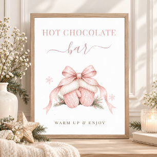 Poster Letreiro de Barra de Chocolate Quente para Chás de