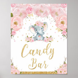 Poster Letreiro de Barra de Doces para Chá de Bebê com El