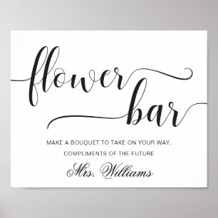 Poster Letreiro de barra de flores minimal moderno de Ley