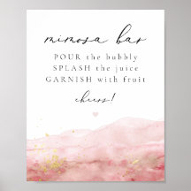 Letreiro de Barra de Mimosa Aquarela Rosa Empoeira