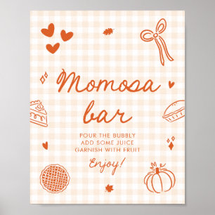 Poster Letreiro de Barra de Mimosa Cutie Pie em Xadrez La