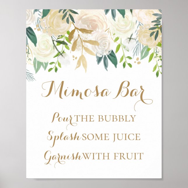 Poster Letreiro de barra de Mimosa de Flor Dourada e Bran (Frente)
