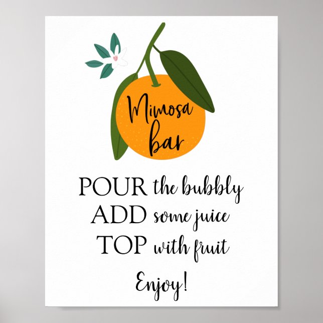 Poster Letreiro de Barra de Mimosa Laranja (Frente)