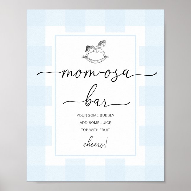 Poster Letreiro de Barra de Mom-osa para Chá de Bebê com  (Frente)