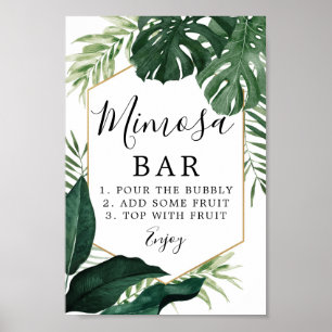 Poster Letreiro de barra de Monstera Tropical para Mimosa