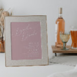 Poster Letreiro de Bebidas com a Caligrafia Estilosa Rosa<br><div class="desc">Apresentamos nosso deslumbrante letreiro de drinks com assinatura em script caprichoso e rosa poeirento | perfeito para a sua simples e moderna celebração boho de primavera. Nosso design elegante inclui uma paleta de cores vibrantes e pastéis brilhantes com um script de caligrafia chique e vintage. Se você prefere um estilo...</div>