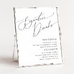 Poster Letreiro de Bebidas com Assinatura de Roteiro Mini<br><div class="desc">Este letreiro de bebidas com assinatura de roteiro minimalista caprichoso é perfeito para o seu casamento boho moderno minimalista clássico simples em preto e branco. O design apresenta letras de caligrafia manuscrita elegantes, delicadas e românticas com tipografia shabby chic formal. O visual combina com qualquer estação de casamento: primavera, verão,...</div>
