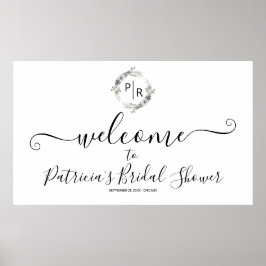 Poster Letreiro de Boas-Vindas de Banner para Chá de Noiv