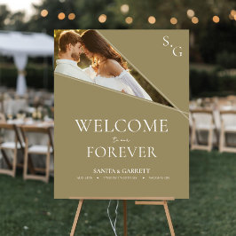 Poster Letreiro de Boas-Vindas de Casamento com Foto Cont