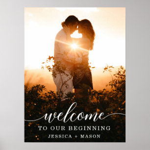 Poster Letreiro de Boas-Vindas de Casamento com Grafia El