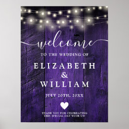 Poster Letreiro de Boas-Vindas de Casamento com Luzes de