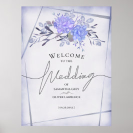 Poster Letreiro de Boas-Vindas de Casamento Floral Vintag