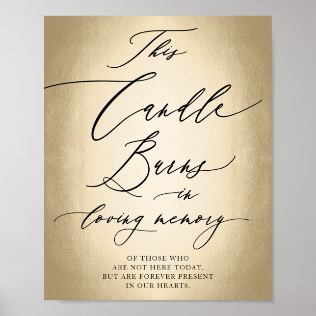 Poster Letreiro de Caligrafia em Memória de Querido Casam (Frente)