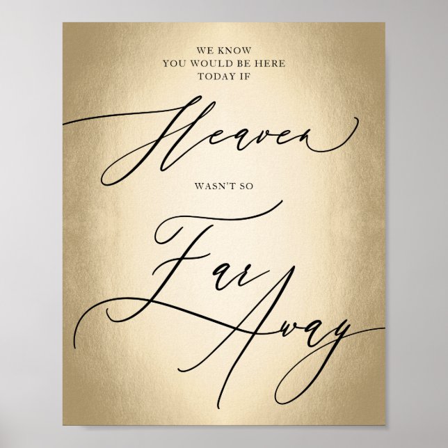 Poster Letreiro de Caligrafia para Casamento Céu Está Lon (Frente)