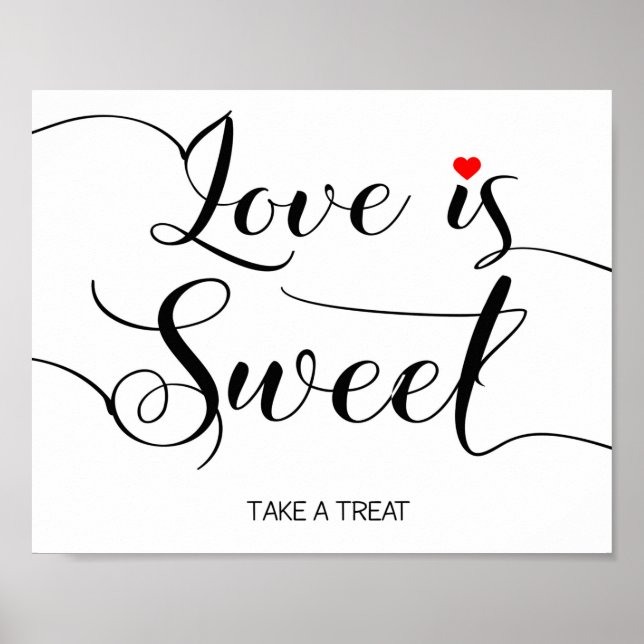 Poster Letreiro de casamento amor é doce (Frente)