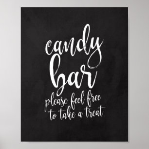 Poster Letreiro de Casamento Candy Bar Chalkboard Script 