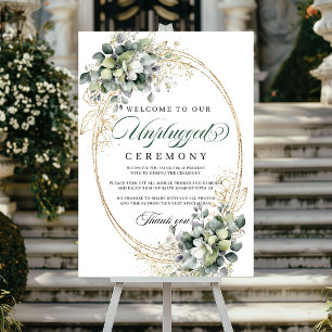 Poster Letreiro de Casamento Cerimônia Desconectada Folha