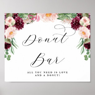 Poster Letreiro de Casamento com Caligrafia Adore Floral