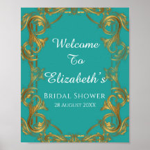 Letreiro de Casamento com Enfeites em Turquesa e D