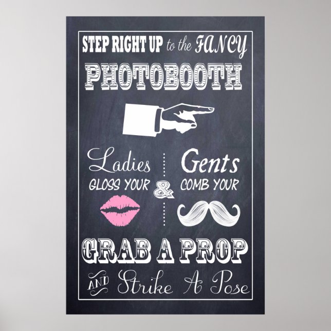 Poster Letreiro de casamento de lousa Fancy Photobooth 50 (Frente)