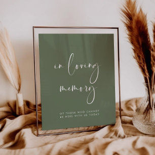 Poster Letreiro de casamento em verde sage elegante em me