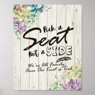 Poster Letreiro de Casamento Escolha um Assento Não um La