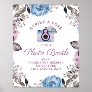 Poster Letreiro de Casamento Floral com Charme Parisiense