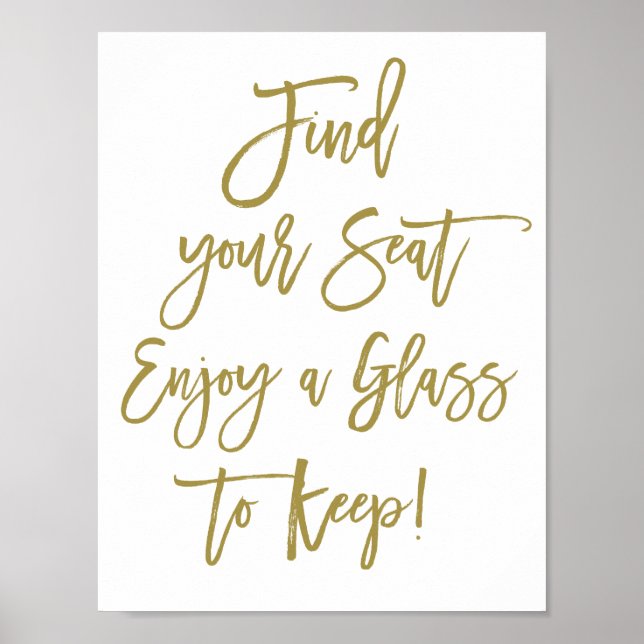 Poster Letreiro de casamento rústico em letra à mão Encon (Frente)