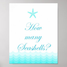 Poster Letreiro de chá de panela de noiva tema praia 8x10