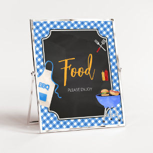 Poster Letreiro de comida para chá de bebê com churrasco 