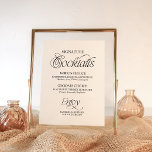 Poster Letreiro de Coquetéis de Assinatura Minimalista Mo<br><div class="desc">Apresente suas bebidas favoritas com estilo com nosso Cartaz de Coquetéis Personalizados de Casamento em estilo Minimalista Moderno. Projetado para o casal sofisticado, este cartaz apresenta uma estética impressionante de alto contraste em preto e branco que se integra perfeitamente a qualquer decoração de recepção - desde um loft urbano chic...</div>