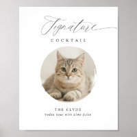 Letreiro de Coquetel com Foto de Pet Elegante Casa