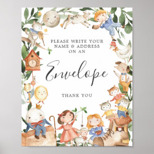 Poster Letreiro de Endereço para Envelope de Chá de Bebê 