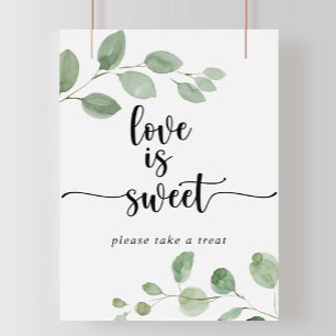 Poster Letreiro de Eucalipto Verde Delícia Doce do Amor